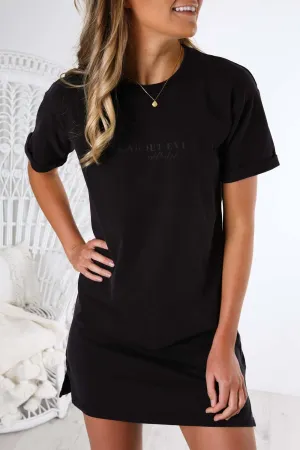 AAE Washed Tee Dress Washed Black
