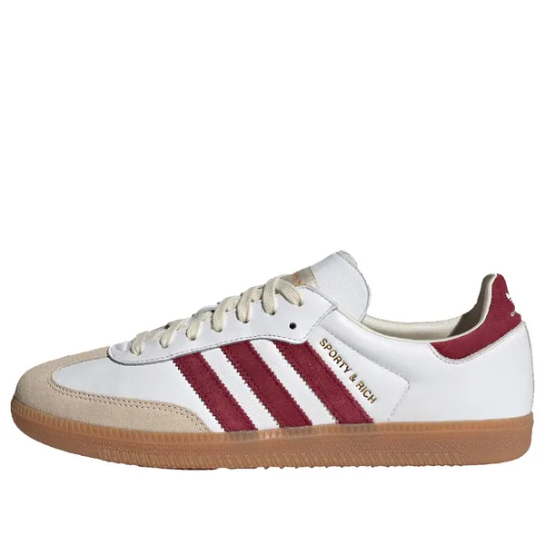 adidas originals x SPORTY & RICH Samba OG 'White Collegiate Burgundy' sneakers, white