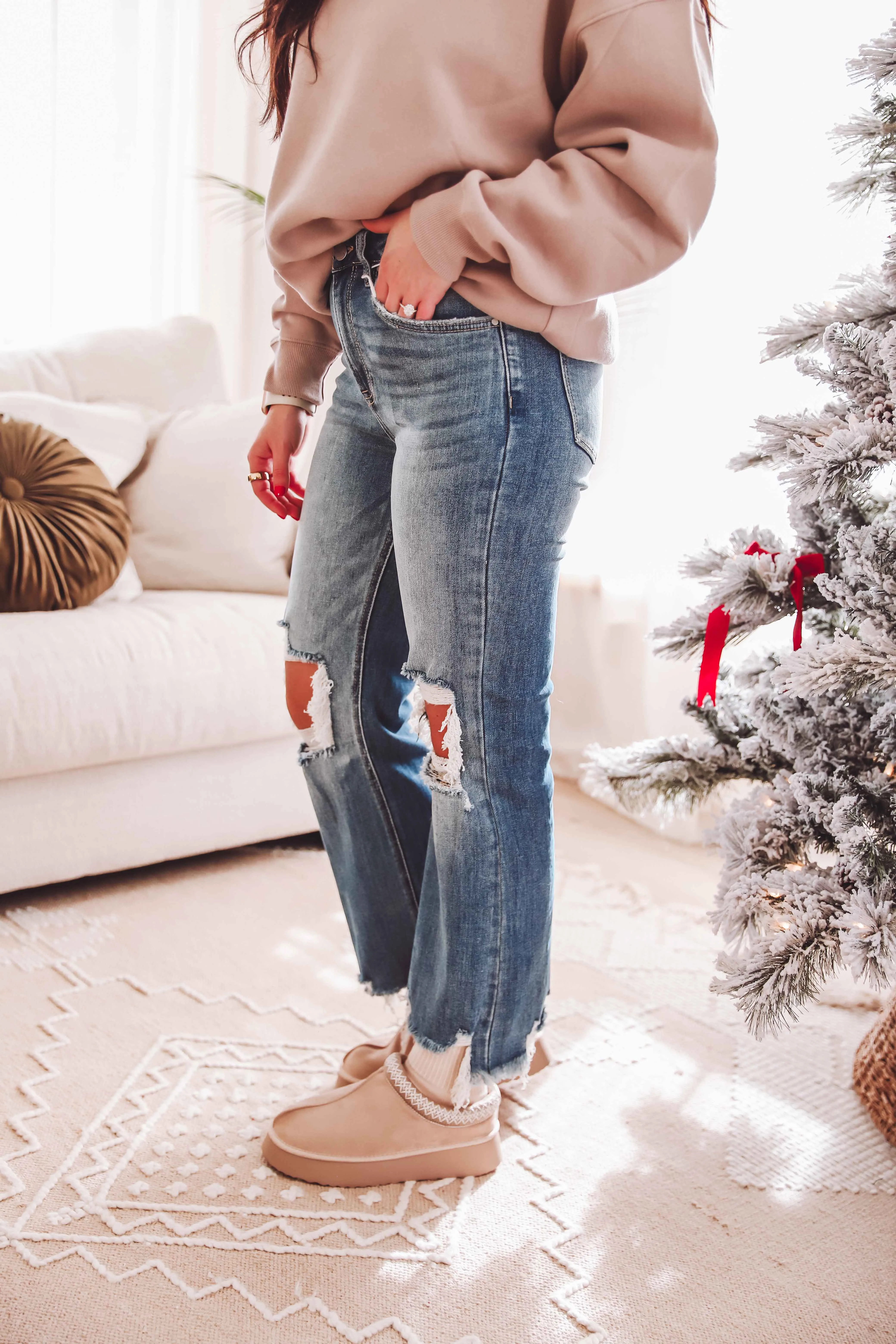 Allison High Rise Straight Leg Denim-Medium