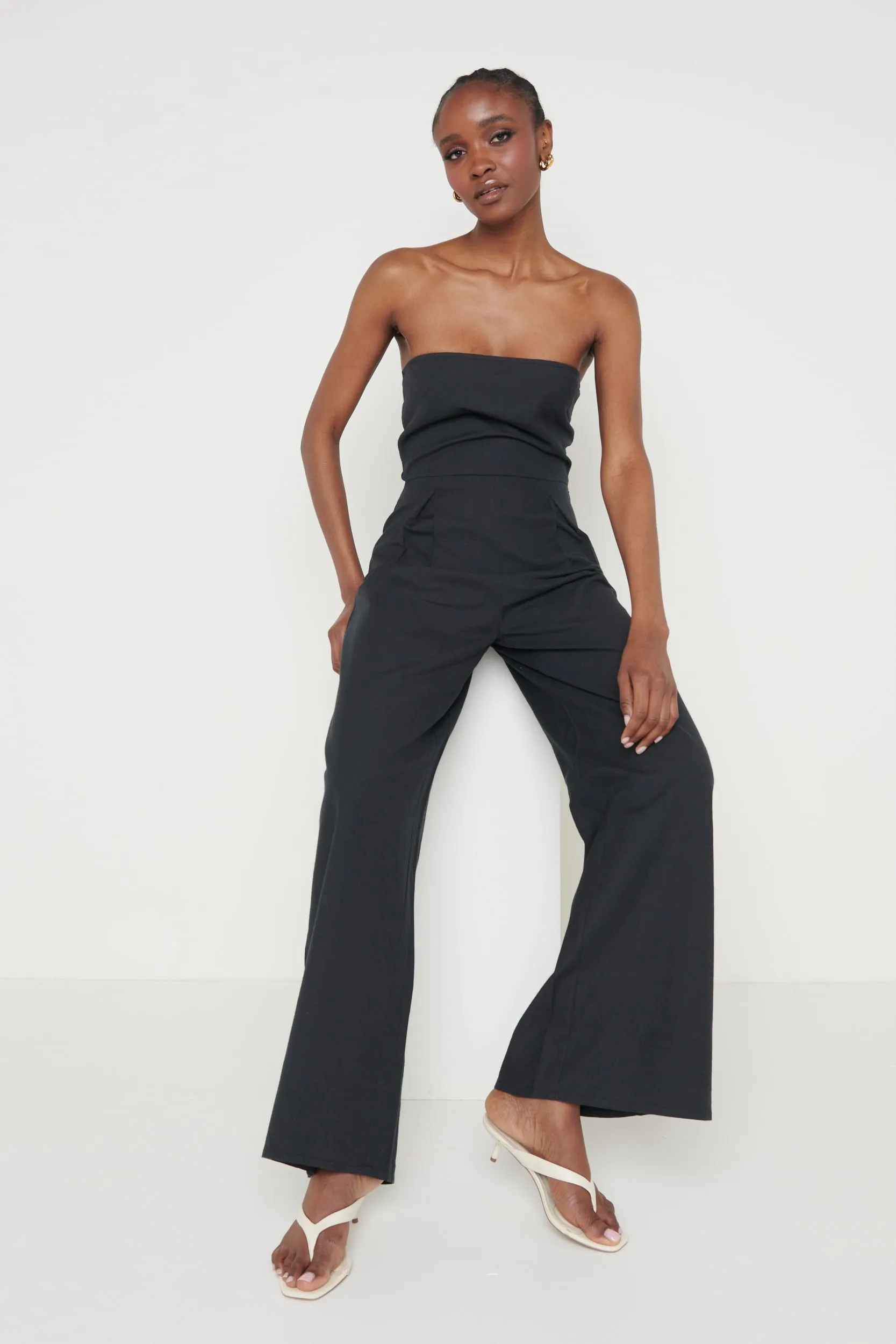 April Bandeau Jumpsuit - Black