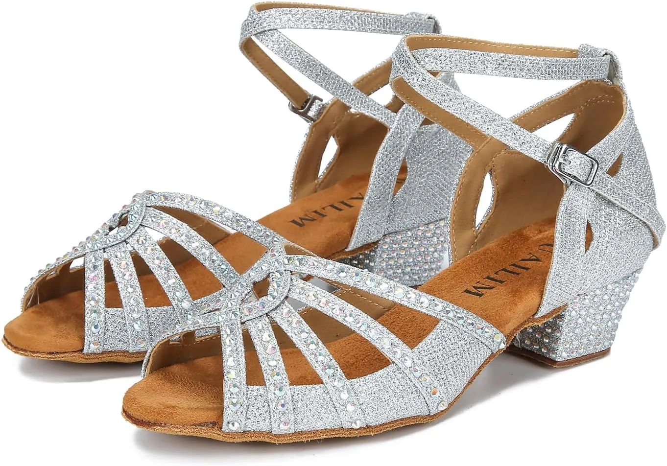 Ballroom Rhinestone Dance Shoes Women Latin Salsa Bachata Social Dancing Sandals L6885