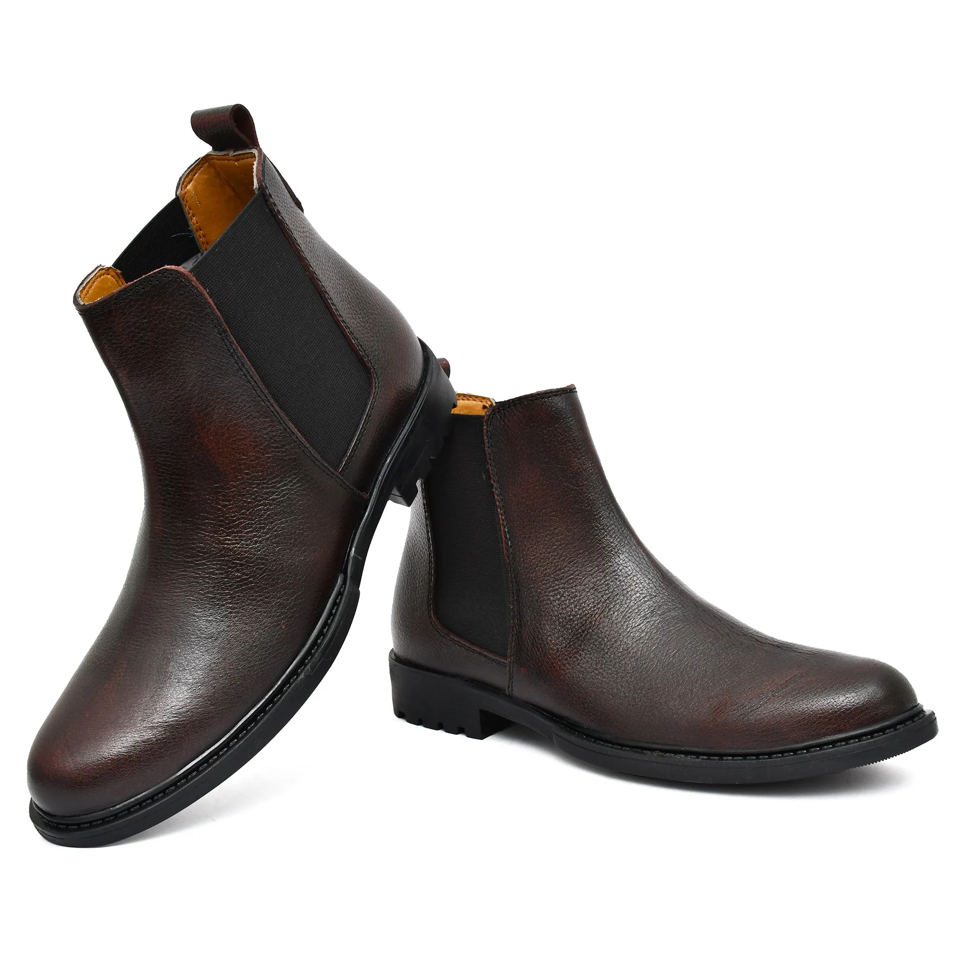 Brown Broad fit Leather Boots