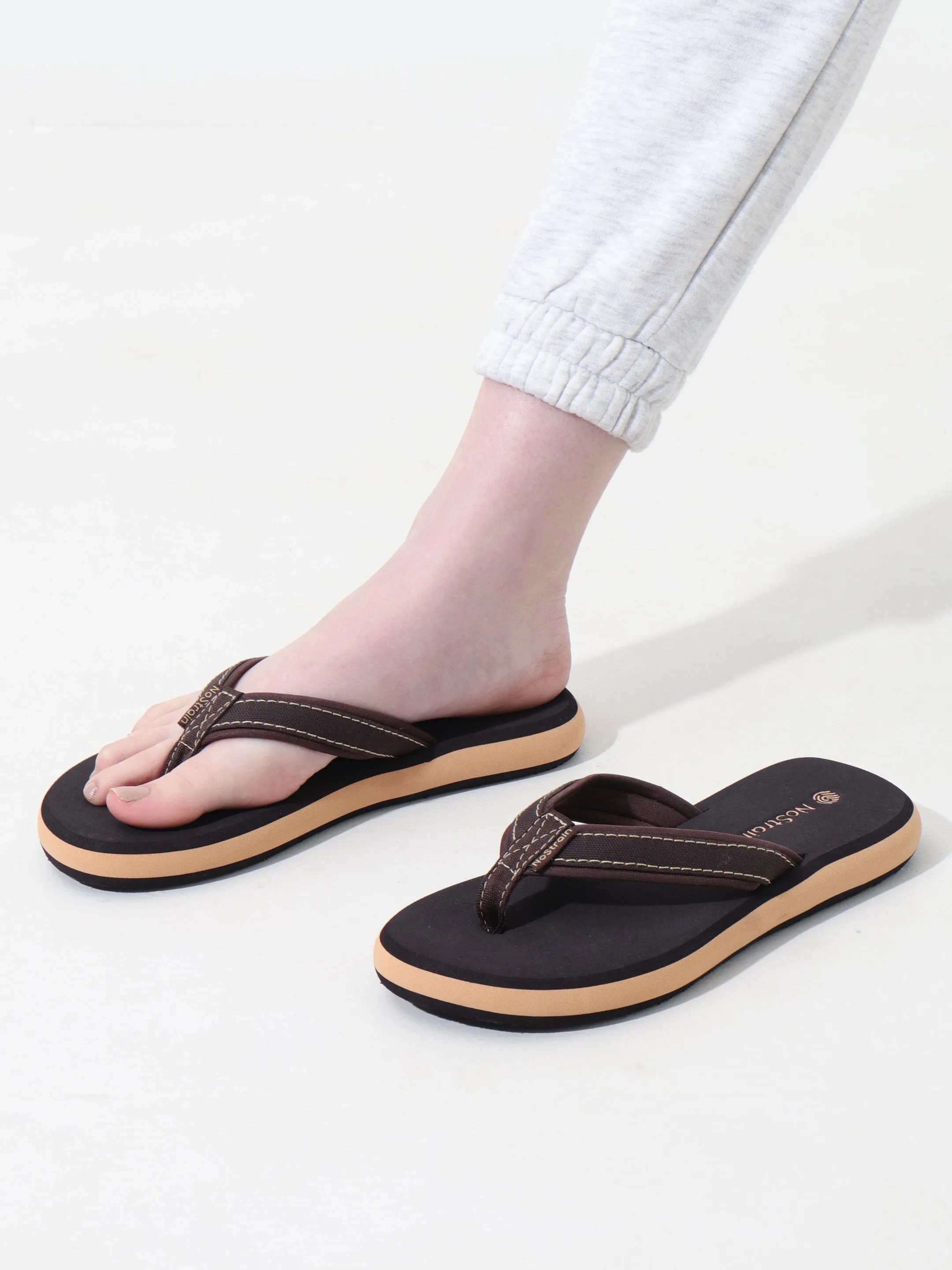 Canvas Angular Brown Slippers – Stylish Comfort for Everyday Wear For Women