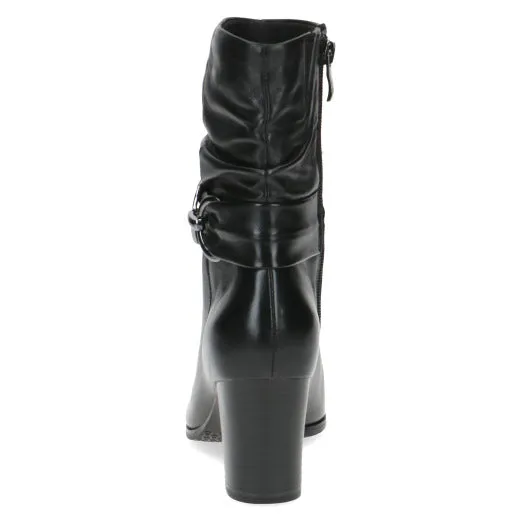Caprice 25328-41 040 Ladies Black Leather Side Zip Ankle Boots