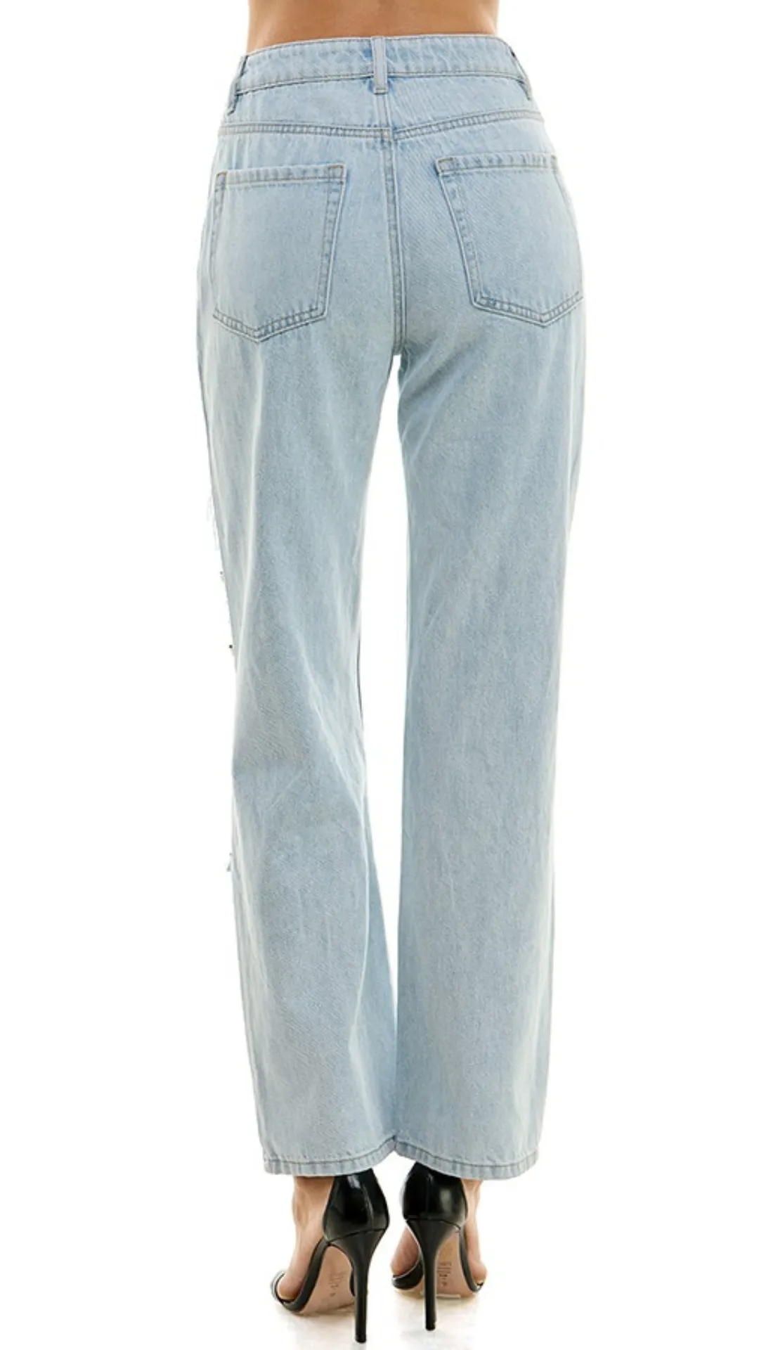 Chain Wide Leg Denim Pant