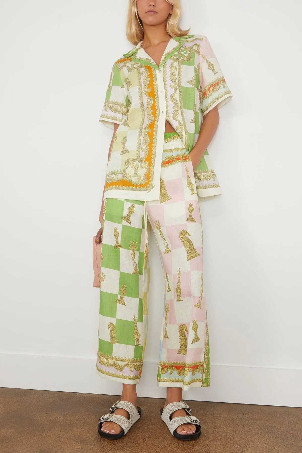 Checkmate Linen Pant in Multi