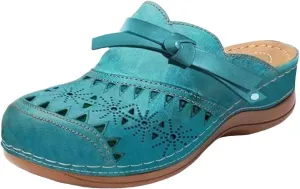 Clogs Wide Width Wedge Sandals Hollow Out Closed Toe Slip On Slippers Arch Support Women Toe Ring Sandals Crystal