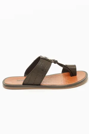 CORADO MEN'S SLIPPERS IN DARK BROWN CR14