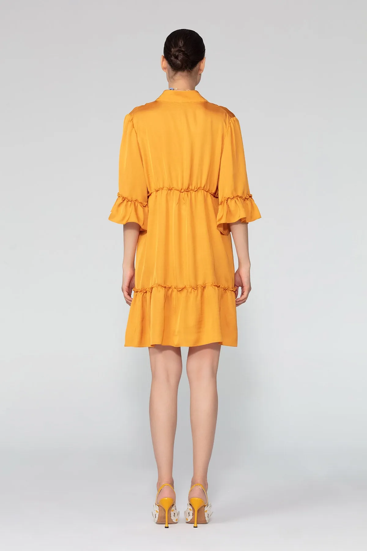 Cyrus3/4 Sleeve Mini Dress With Frill Detail