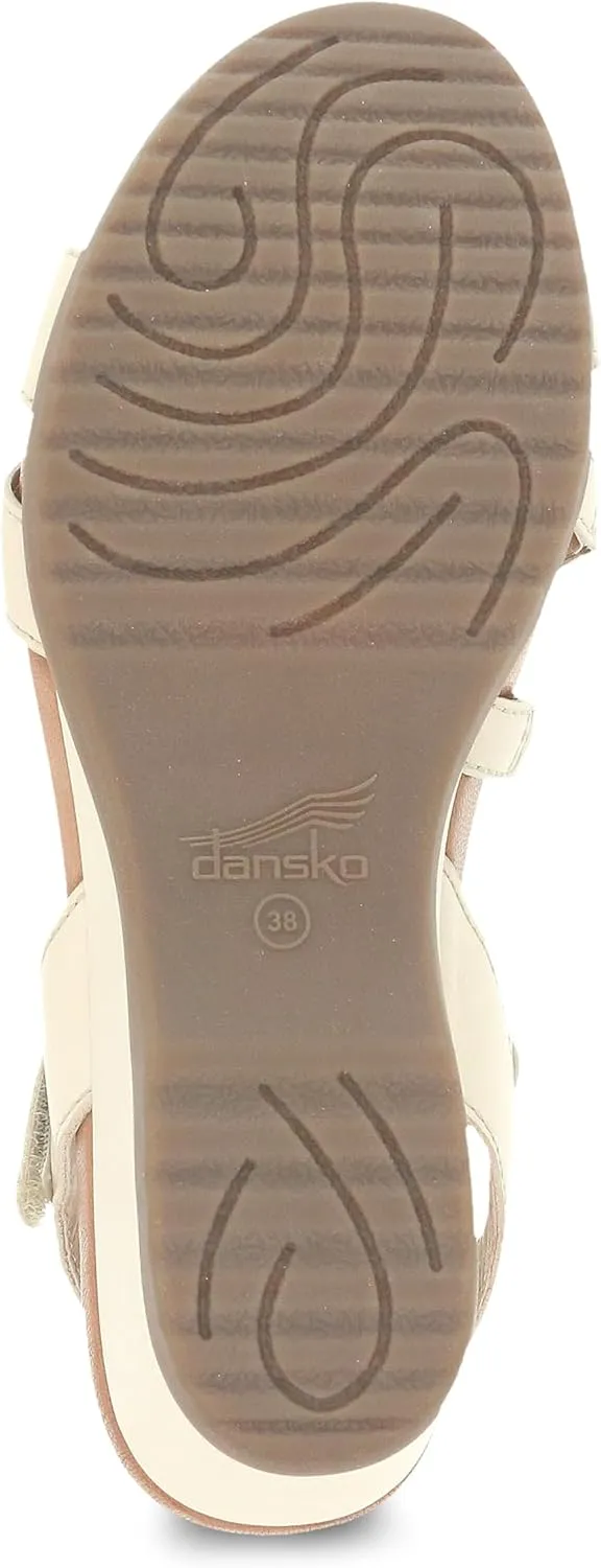 Dansko Addyson Wedge Sandal for Women  Cushioned, Contoured Footbed for All-Day Comfort and Support  Adjustable Hook & Loop Strap with Buckle Detail  Lightweight Rubber Outsole