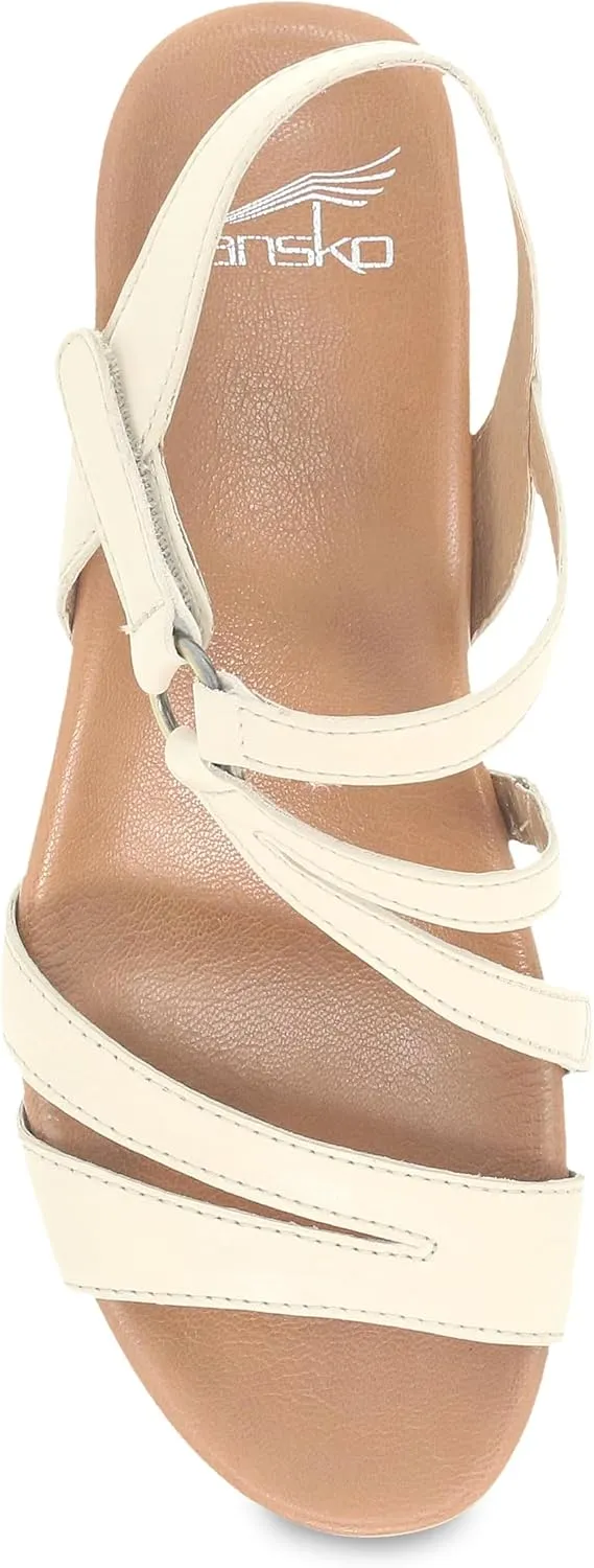 Dansko Addyson Wedge Sandal for Women  Cushioned, Contoured Footbed for All-Day Comfort and Support  Adjustable Hook & Loop Strap with Buckle Detail  Lightweight Rubber Outsole
