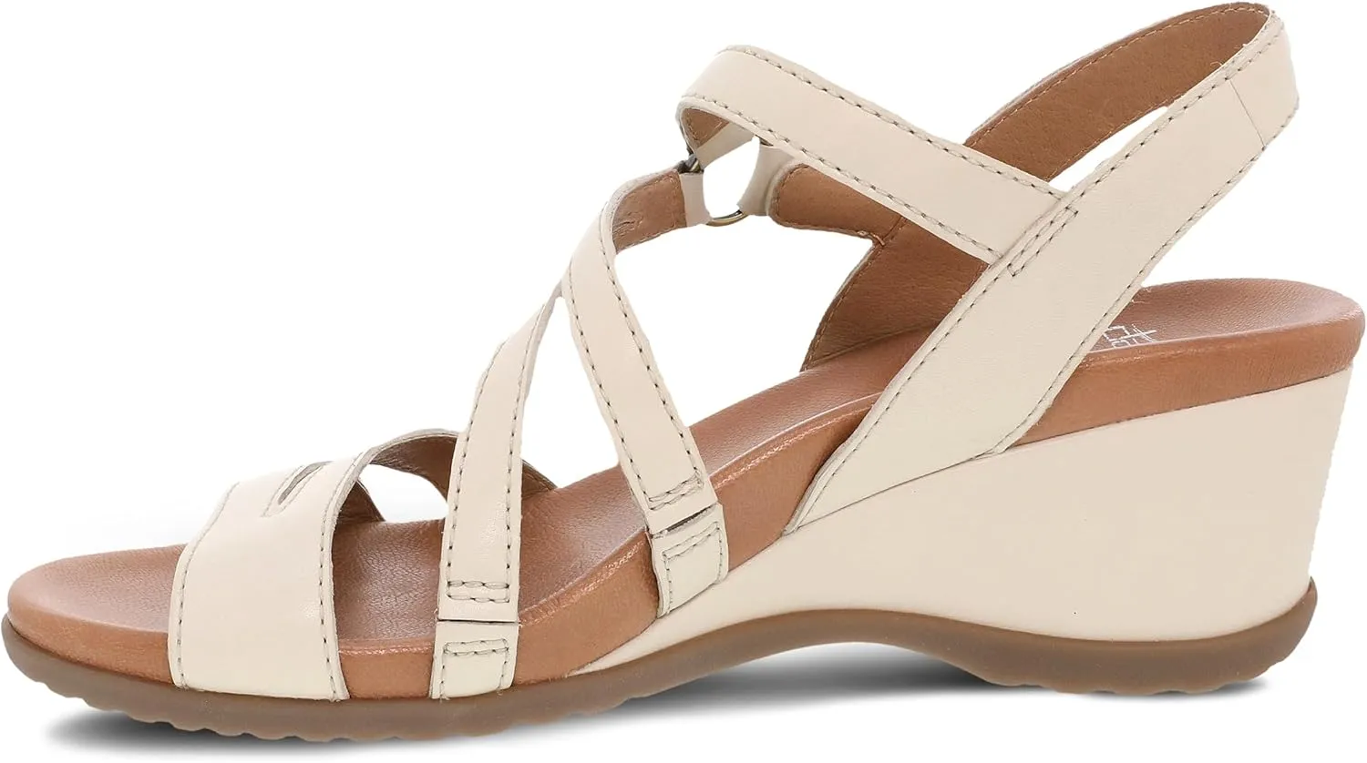 Dansko Addyson Wedge Sandal for Women  Cushioned, Contoured Footbed for All-Day Comfort and Support  Adjustable Hook & Loop Strap with Buckle Detail  Lightweight Rubber Outsole