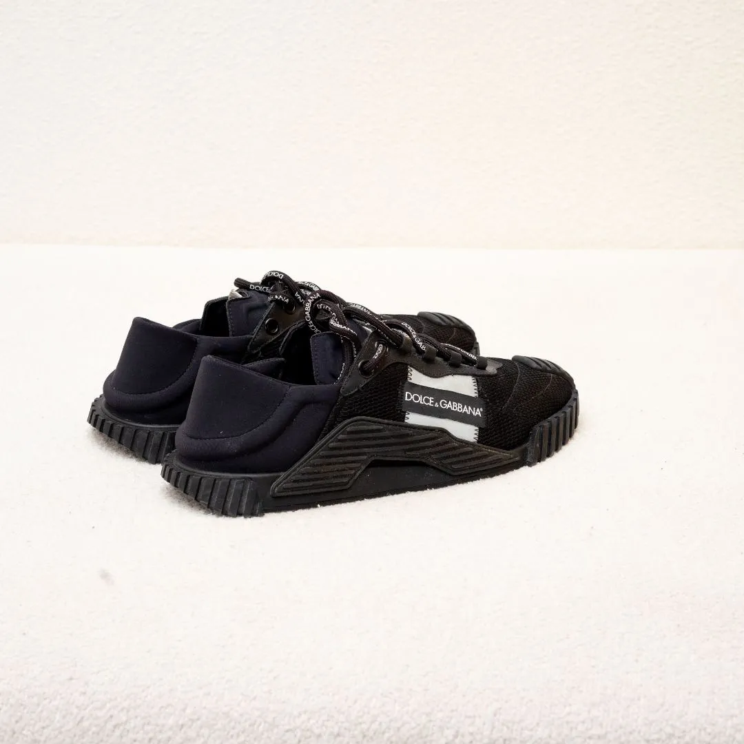 Dolce & Gabbana Black Mixed-materials NS1 slip-on sneakers, 42.5