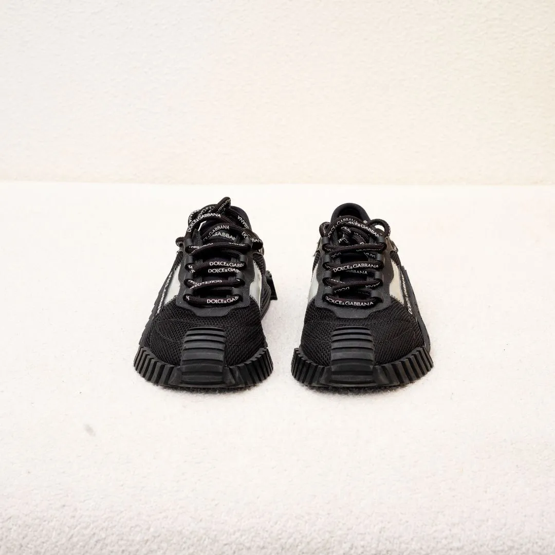 Dolce & Gabbana Black Mixed-materials NS1 slip-on sneakers, 42.5