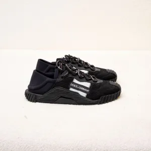 Dolce & Gabbana Black Mixed-materials NS1 slip-on sneakers, 42.5