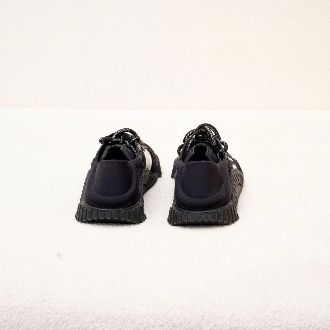 Dolce & Gabbana Black Mixed-materials NS1 slip-on sneakers, 42.5