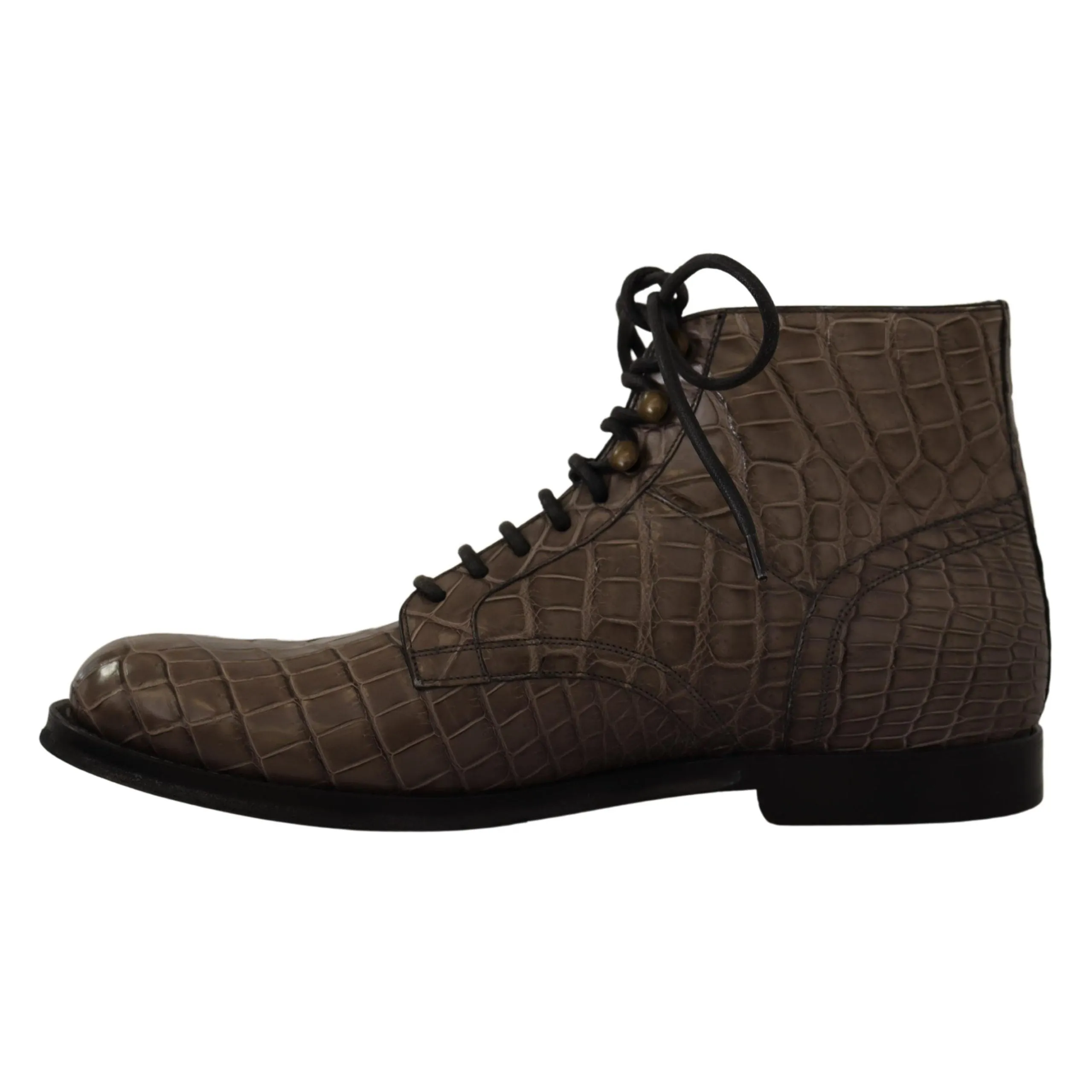 Dolce & Gabbana Elegant Crocodile Derby Brogue Boots