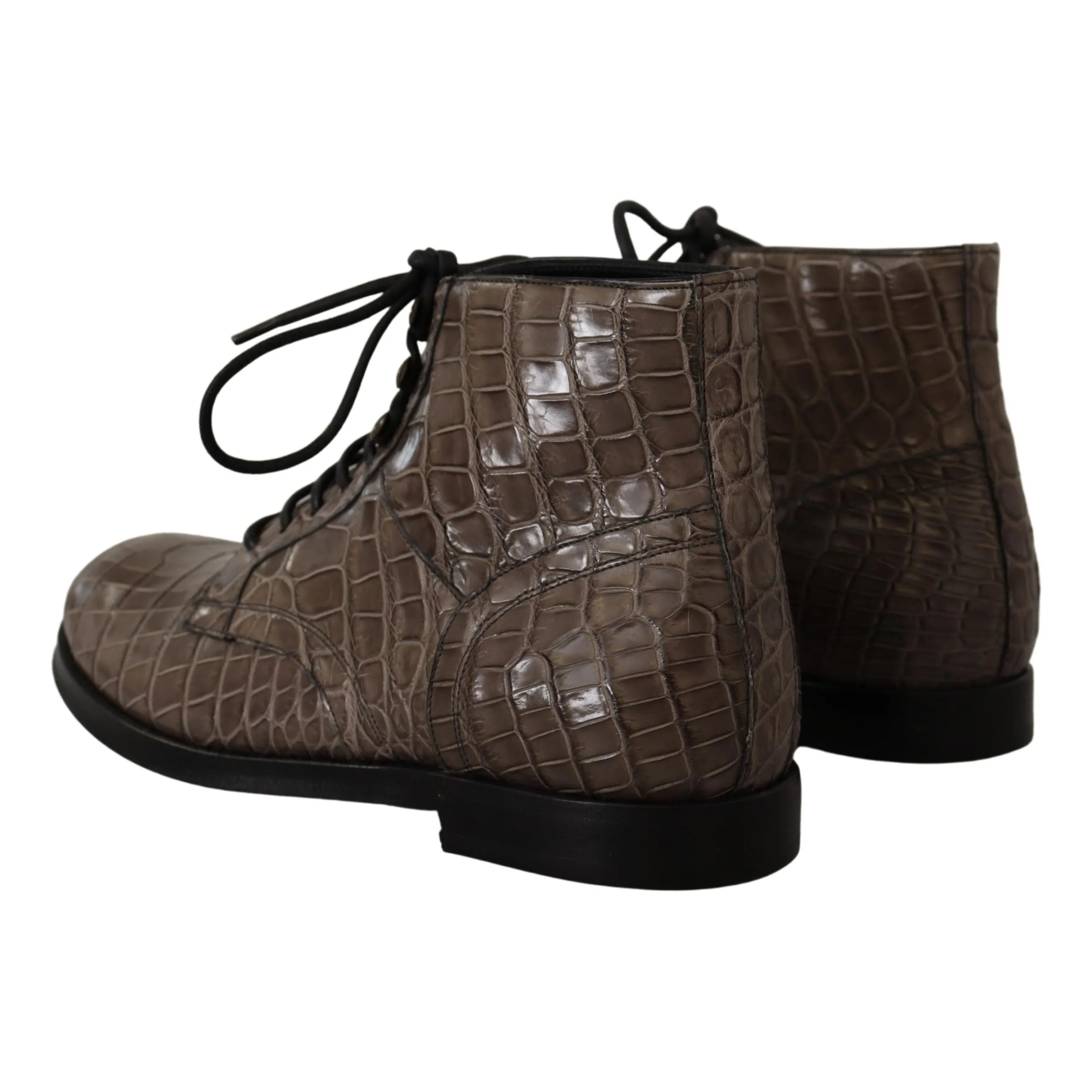 Dolce & Gabbana Elegant Crocodile Derby Brogue Boots