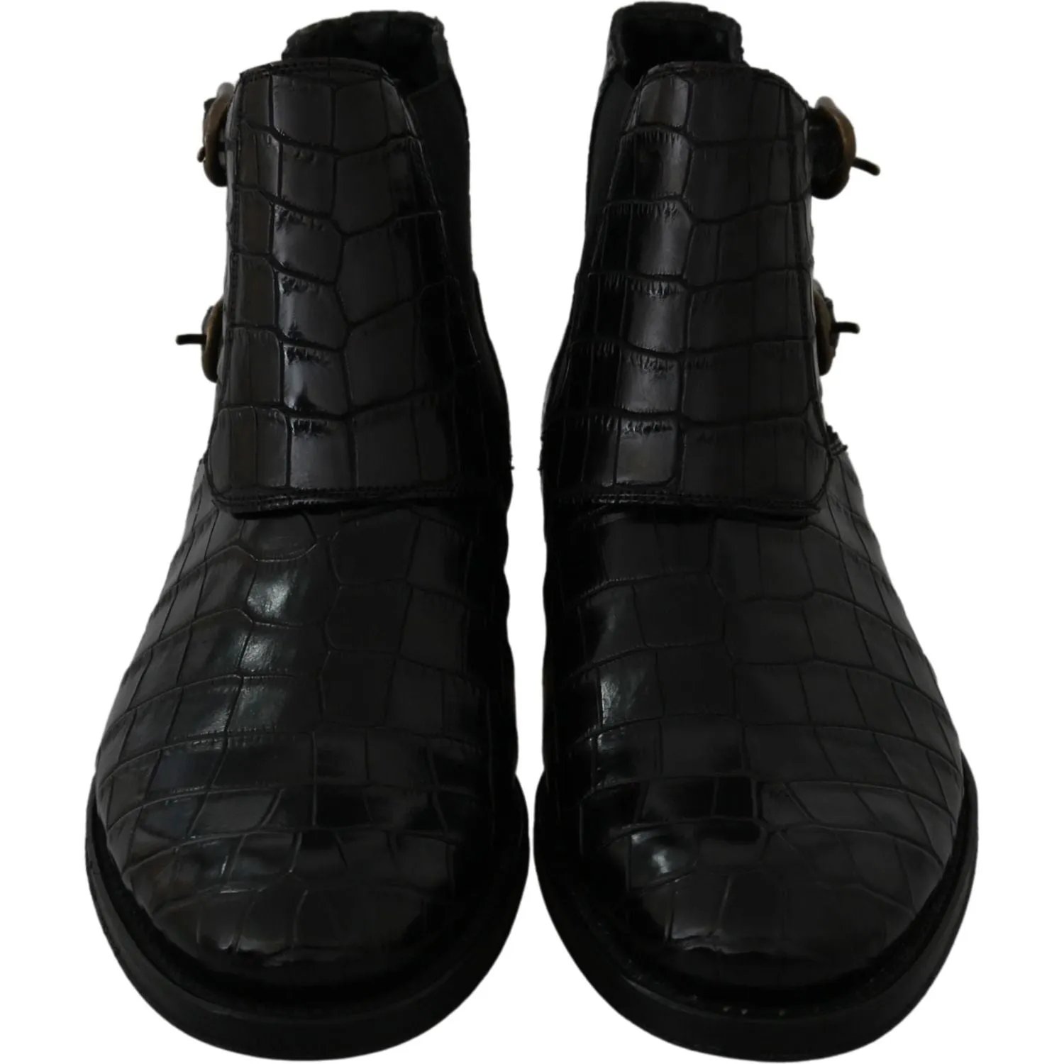Dolce & Gabbana Elegant Derby Brogue Boots in Exotic Leather