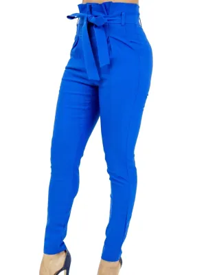 Flatter Wave | Paperbag Waist Pants Blue