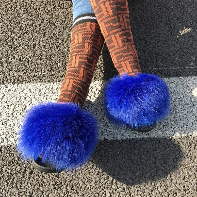 Fur Slides- Blue