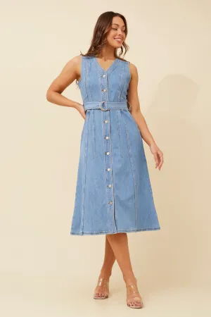 GRAYSON DENIM MIDI DRESS