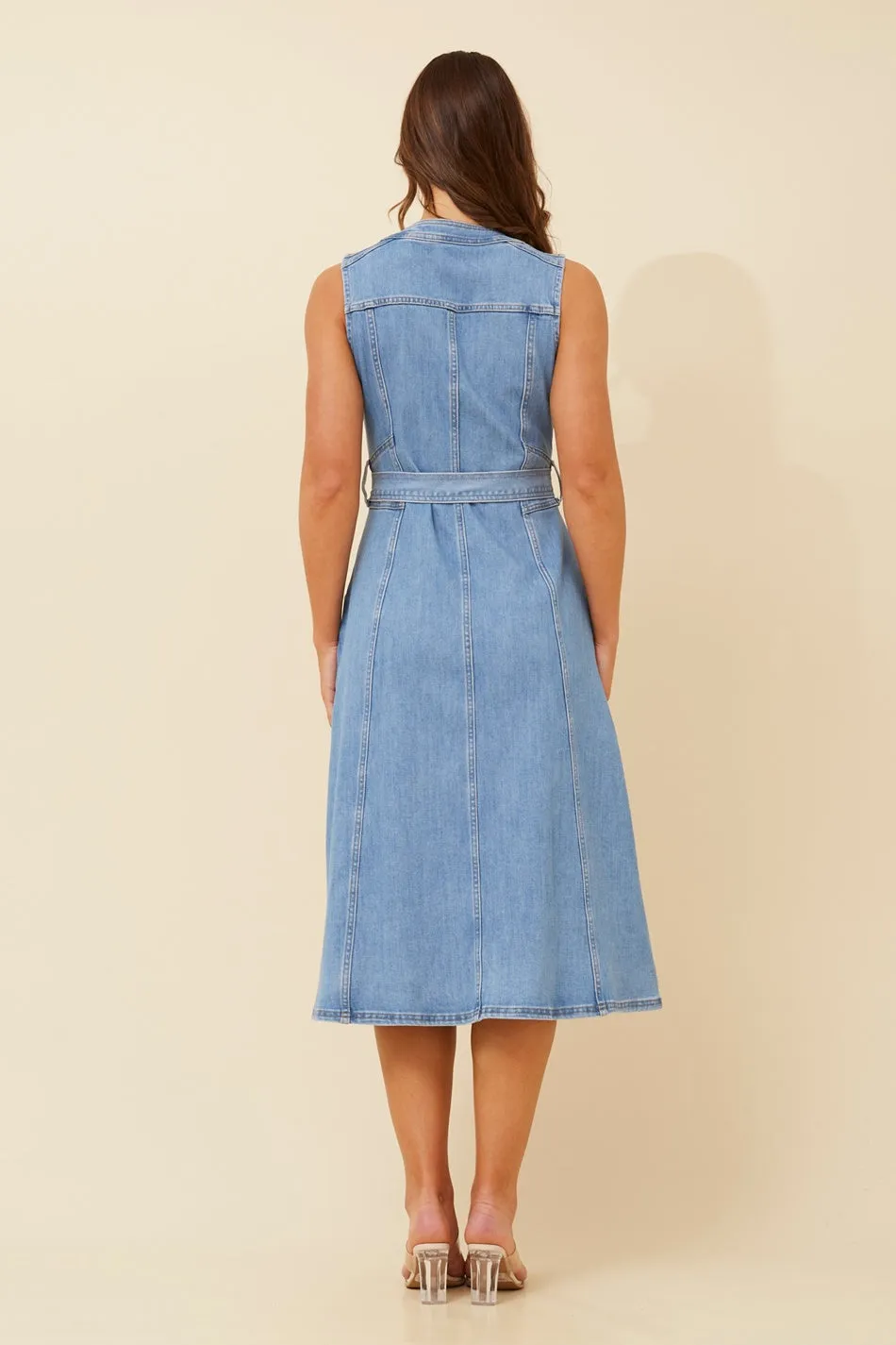 GRAYSON DENIM MIDI DRESS