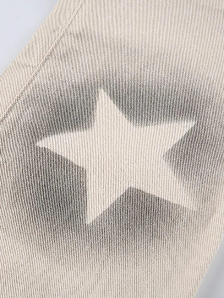 High Waisted Clashing Star Jeans