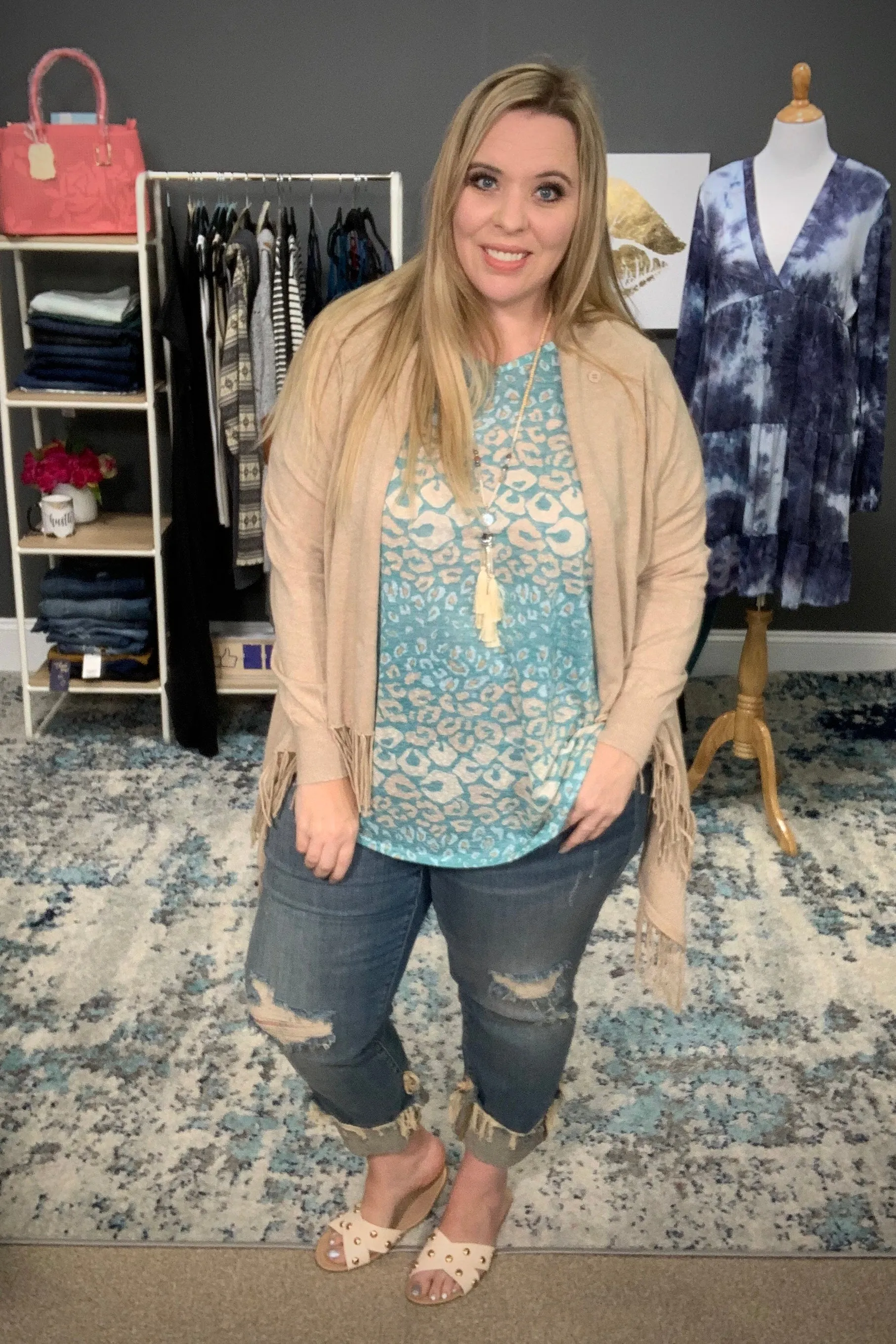 Judy Blue Mid Rise Destroyed Cuffed Relaxed Fit Jeans