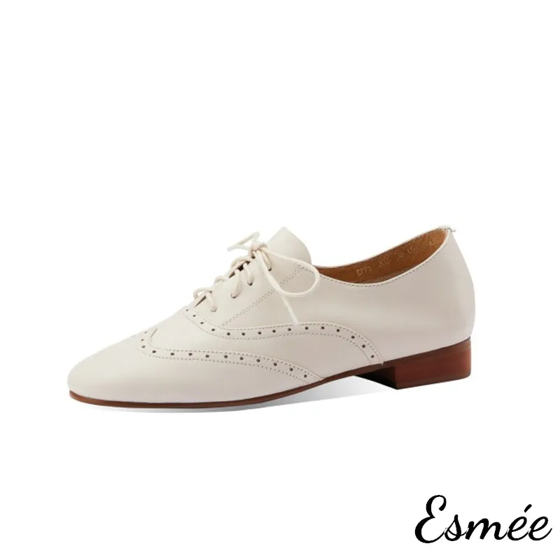 Leather Brogue Oxford Shoes
