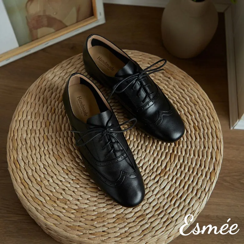 Leather Brogue Oxford Shoes