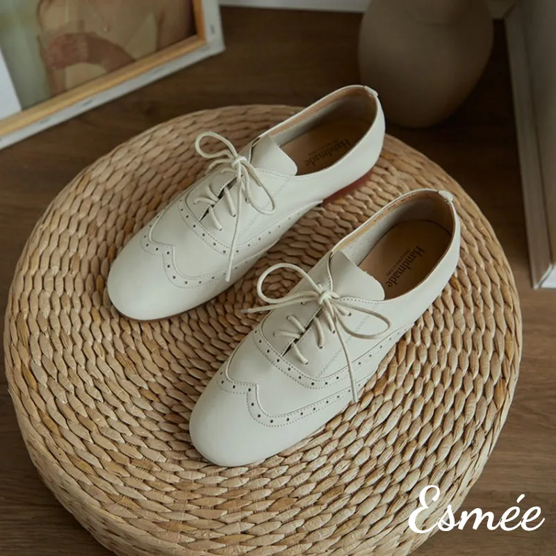 Leather Brogue Oxford Shoes