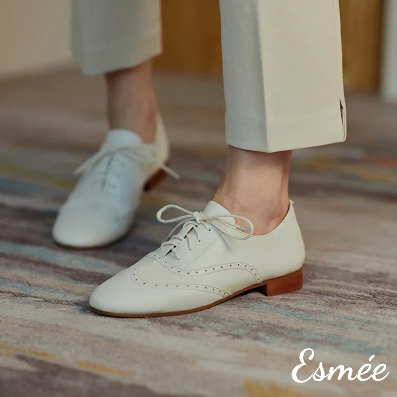 Leather Brogue Oxford Shoes