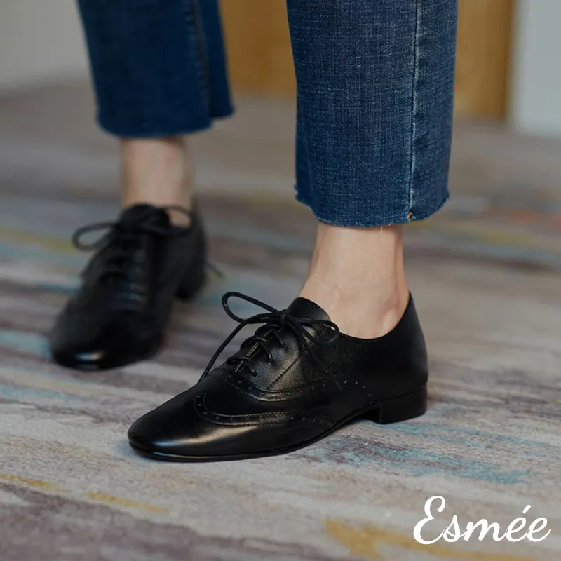 Leather Brogue Oxford Shoes