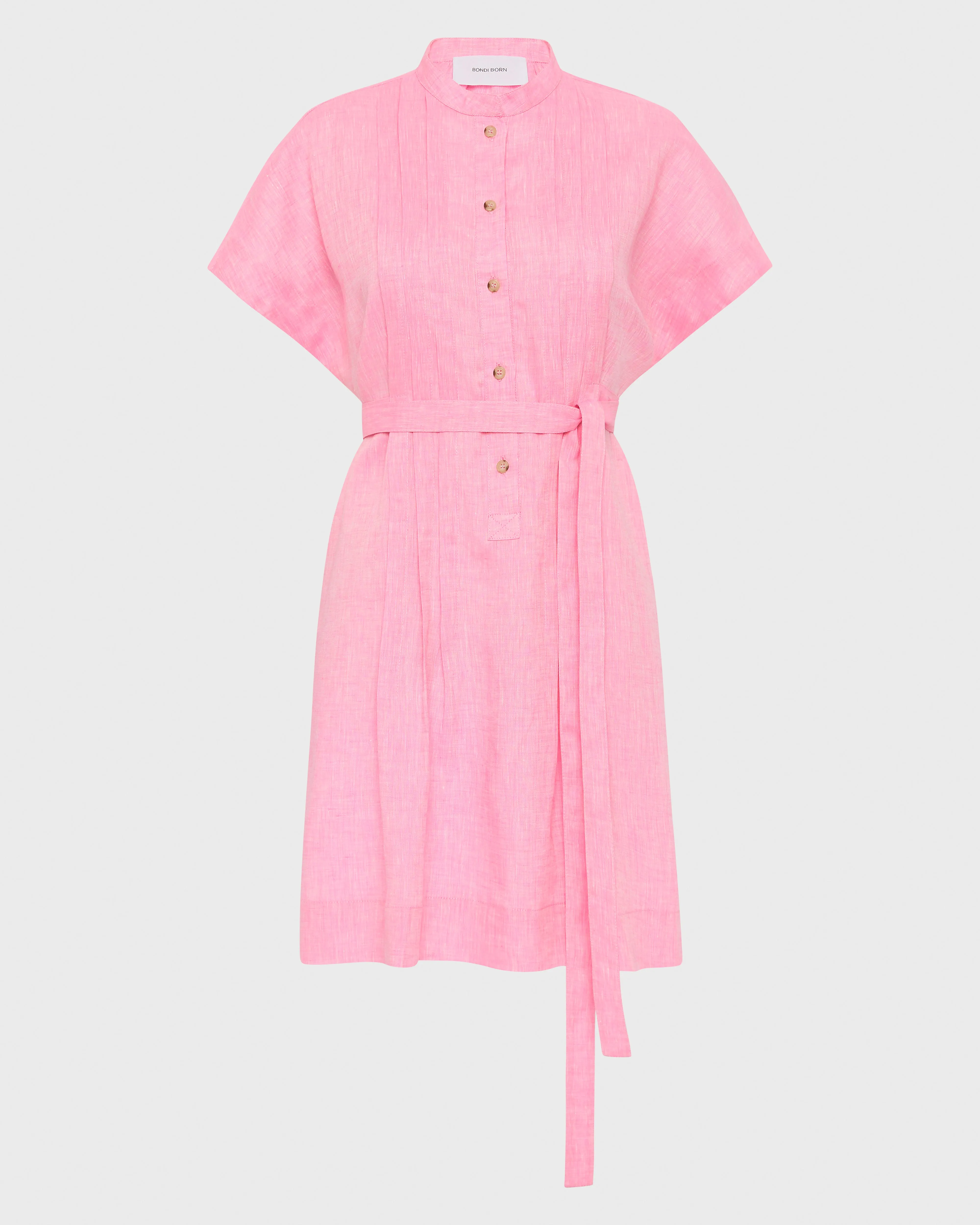 Leiden Pleat Front Mini Dress - Pink