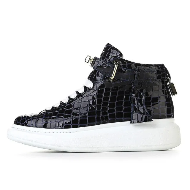 Luxury CrocEmboss High Top Designer Sneakers