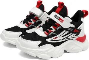 Mesh Chunky Anti Slip Sneakers Soft Comfortable Thick Sole Boys Shoes with Adjustable Hook and Loop Closure for School Sports Outdoor Play Durable Design