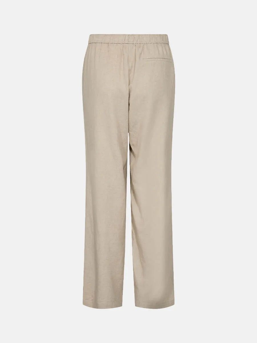 Naja 7 Linen Trousers - Island Beige Melange