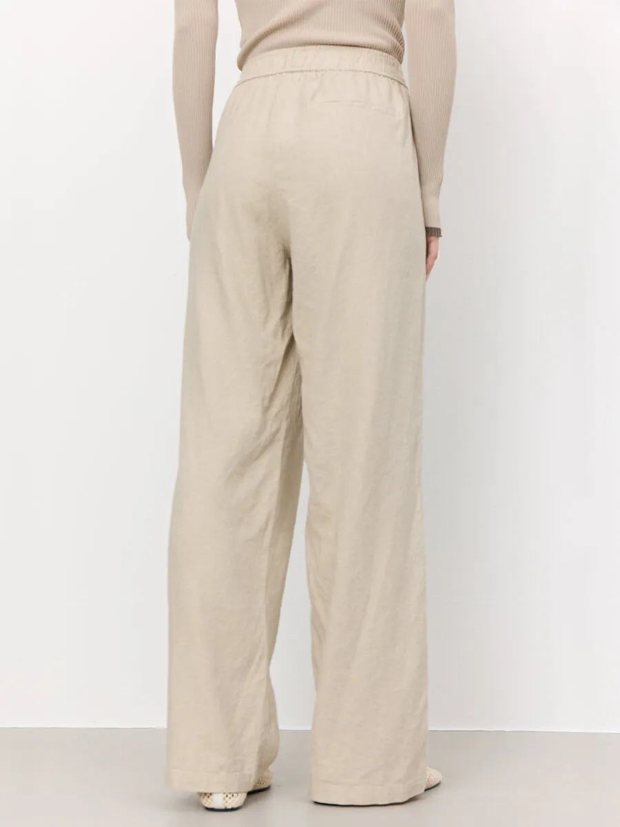 Naja 7 Linen Trousers - Island Beige Melange
