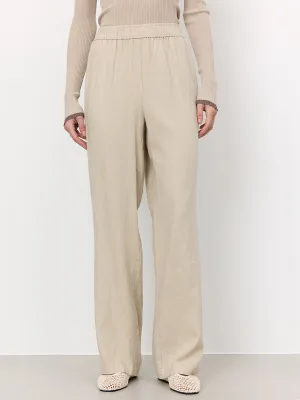 Naja 7 Linen Trousers - Island Beige Melange
