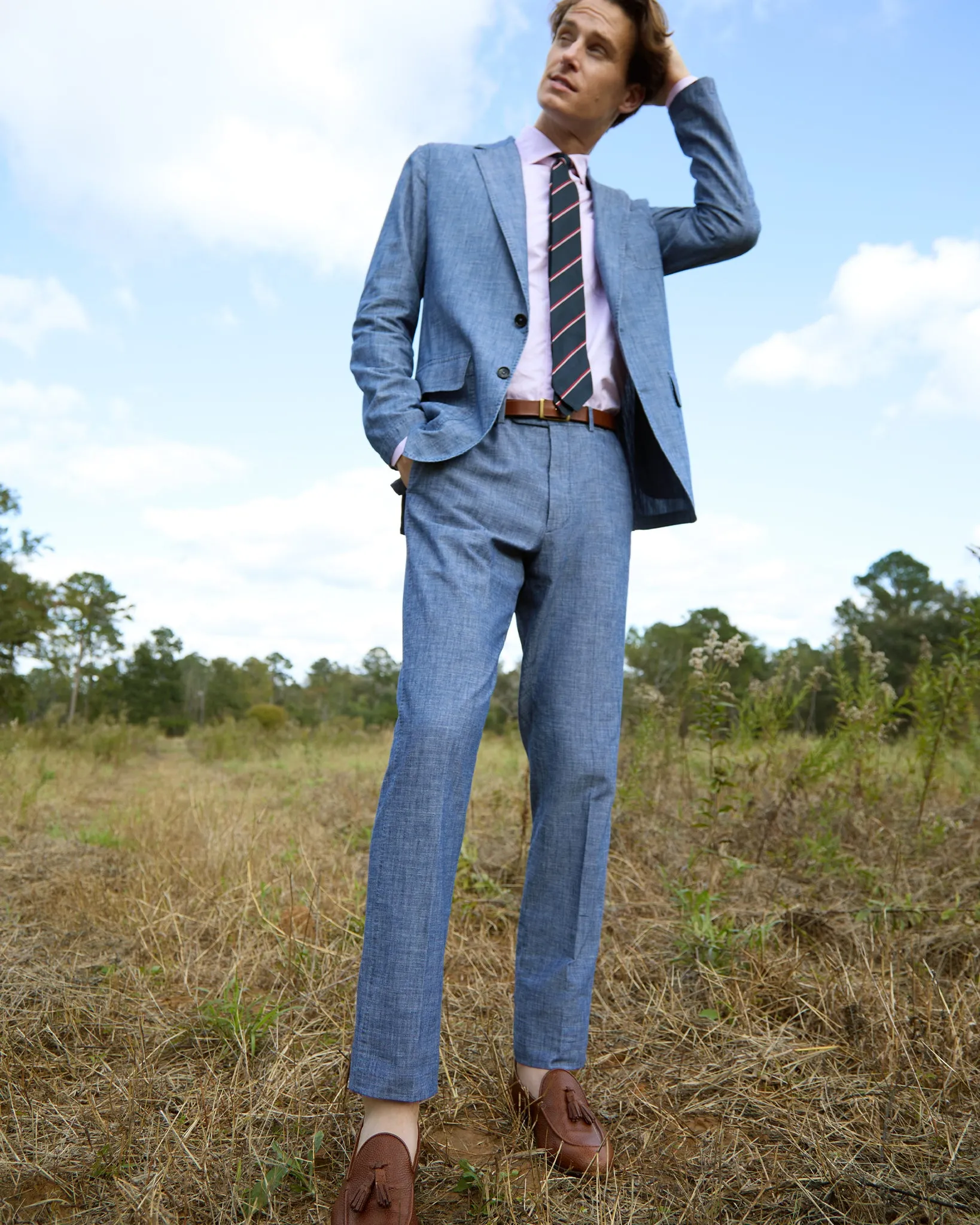 Nassau Tassel Loafer in Tobacco Pebble Grain Leather