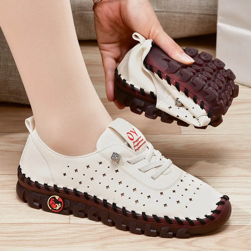 New Spring Sneakers Women Shoes Platform Loafers Casual Lace Up Fashion Flat Slip-On Mom Shoe Mujer Zapatos Chaussure Femme