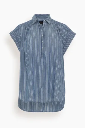Normandy Blouse in Navy/Ivory Stripe