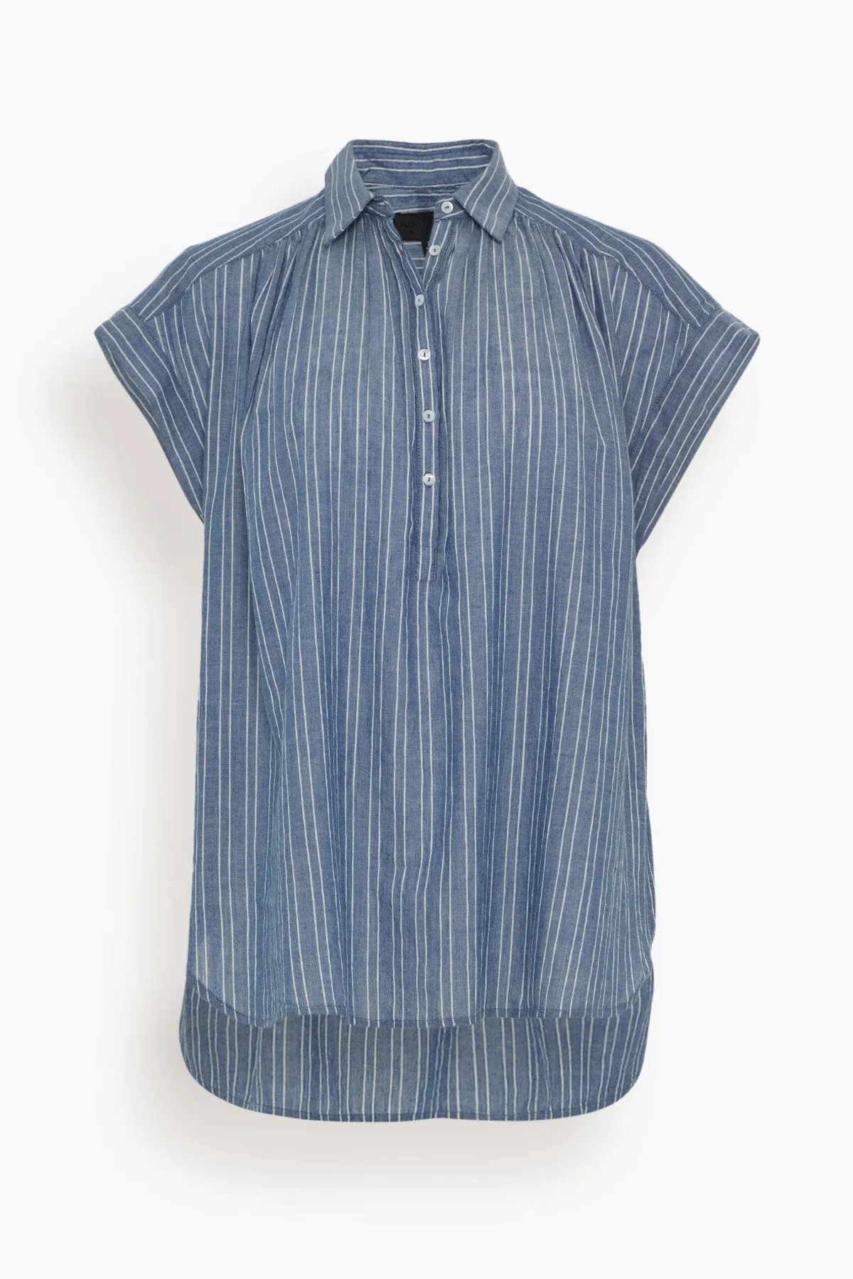 Normandy Blouse in Navy/Ivory Stripe