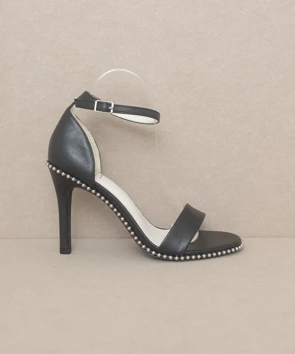 OASIS SOCIETY Dublin Metal Stud Open Toe Heels