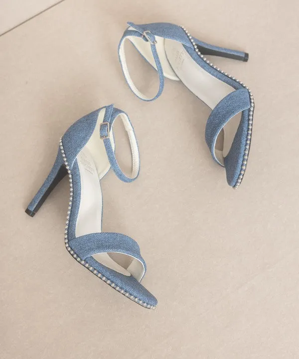 OASIS SOCIETY Dublin Metal Stud Open Toe Heels