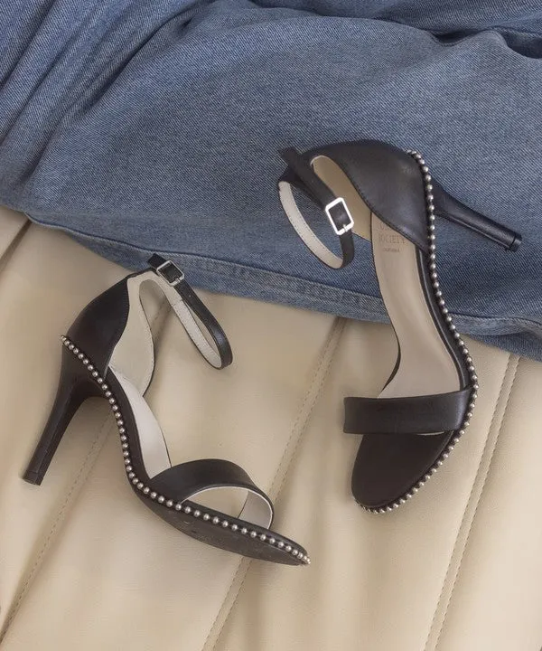 OASIS SOCIETY Dublin Metal Stud Open Toe Heels