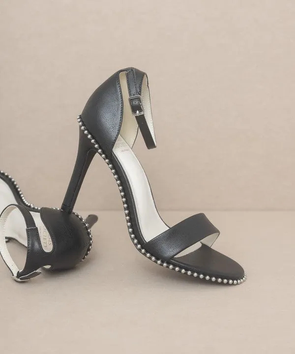OASIS SOCIETY Dublin Metal Stud Open Toe Heels