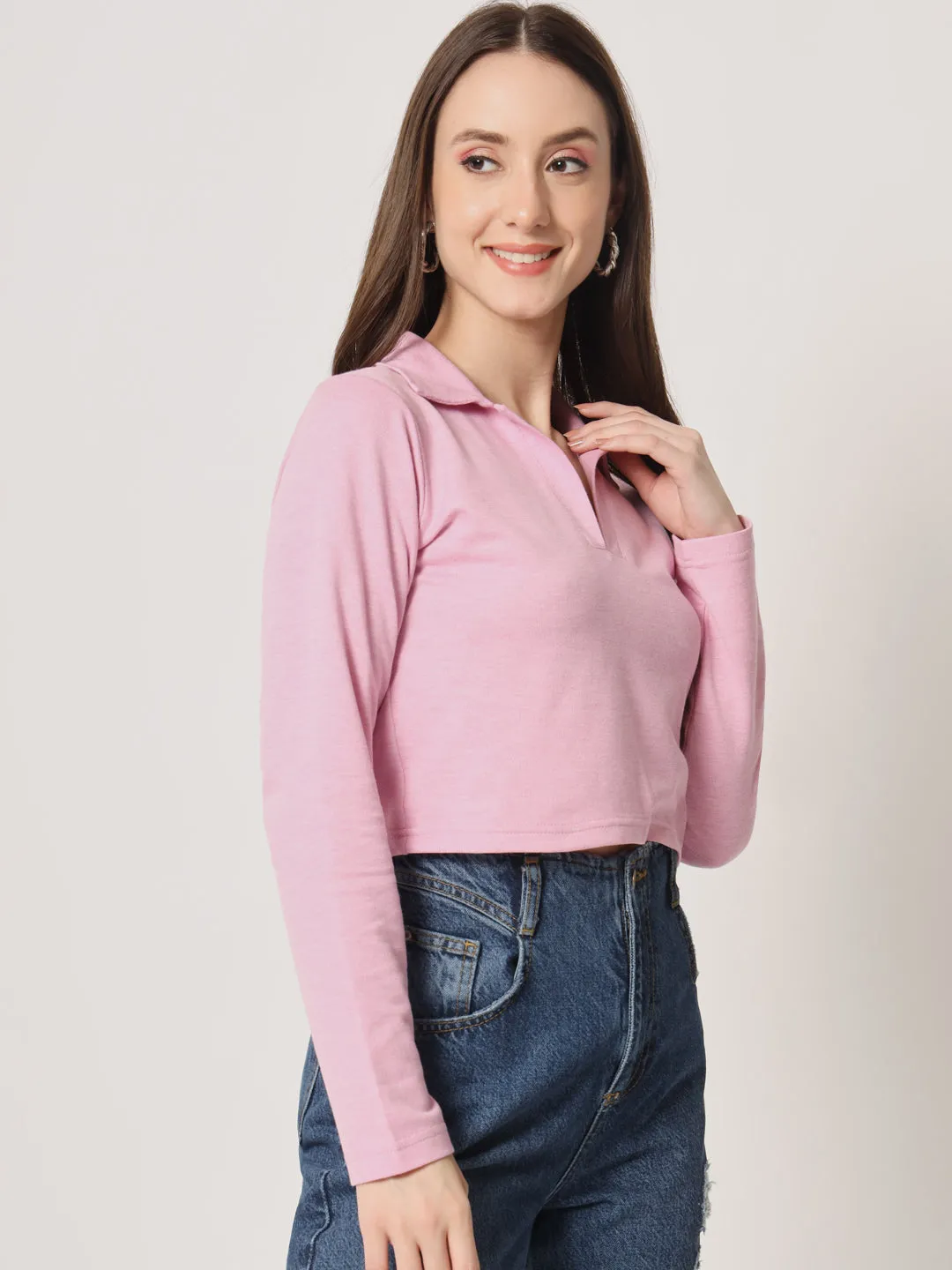 Pink Polo Top