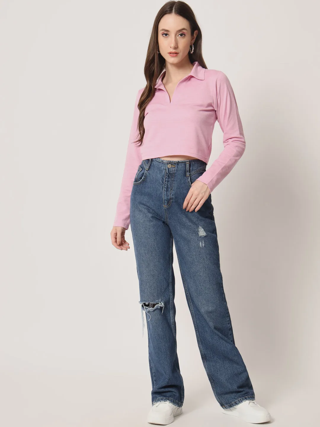 Pink Polo Top